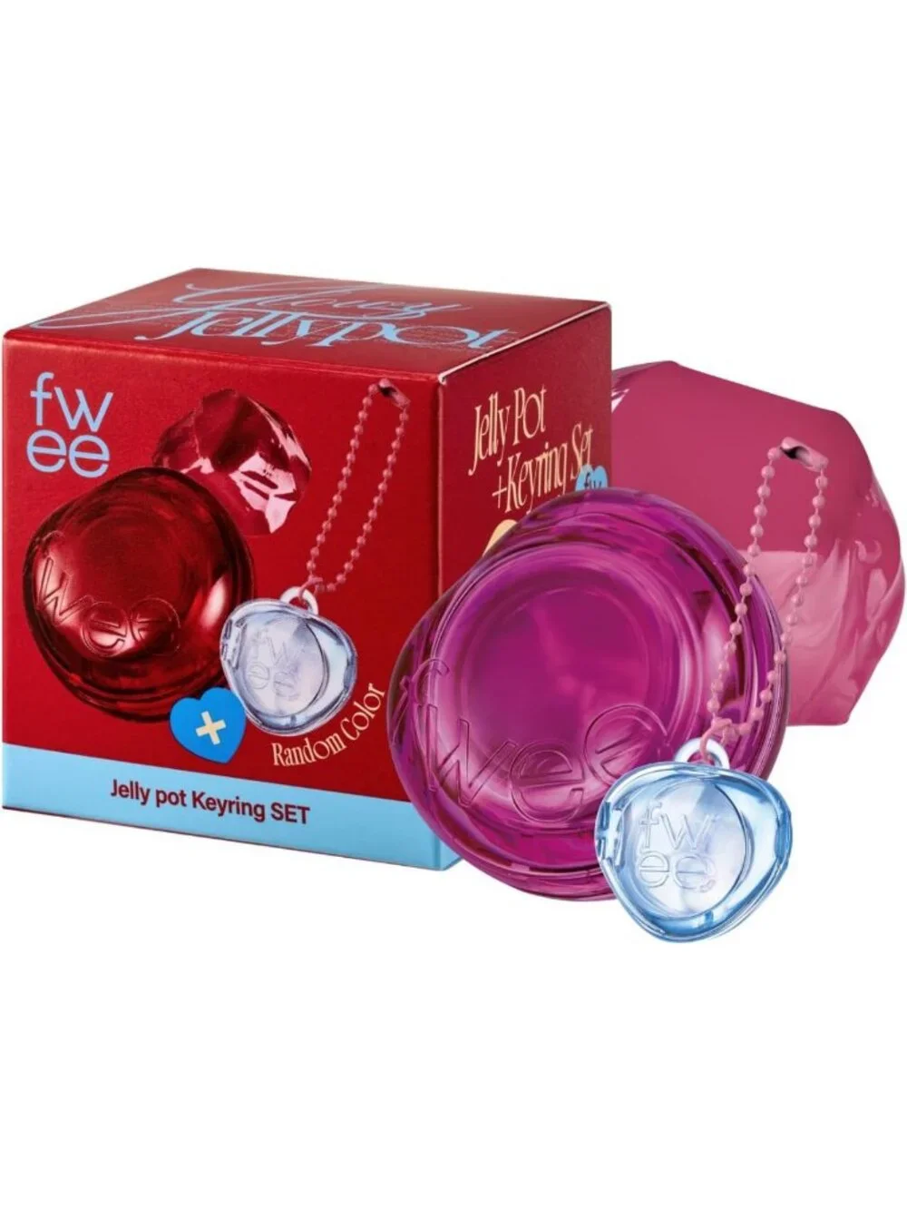 Glowy Jelly Pot & Keychain Set | Tinted Lip & Blush Color, Dewy Finish - Berry